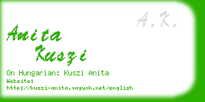 anita kuszi business card